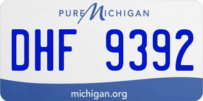 MI license plate DHF9392