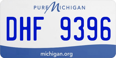 MI license plate DHF9396