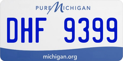 MI license plate DHF9399