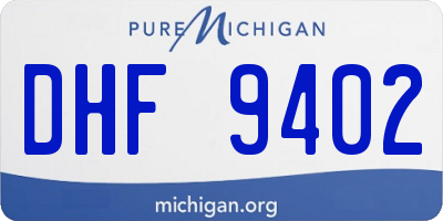 MI license plate DHF9402