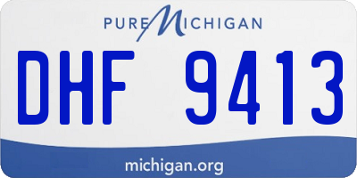 MI license plate DHF9413