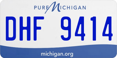 MI license plate DHF9414