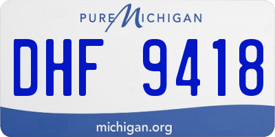MI license plate DHF9418