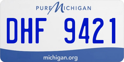 MI license plate DHF9421