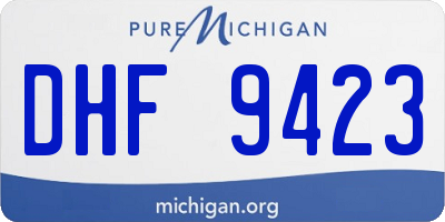 MI license plate DHF9423