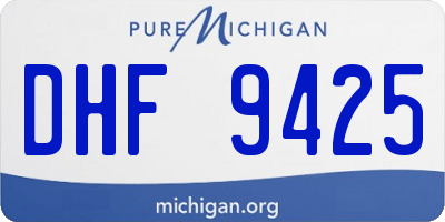 MI license plate DHF9425
