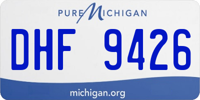 MI license plate DHF9426