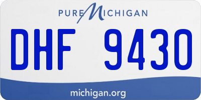 MI license plate DHF9430