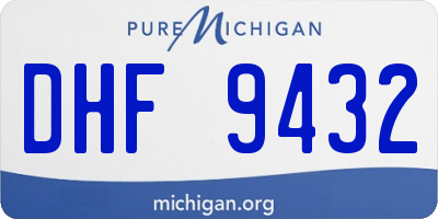 MI license plate DHF9432