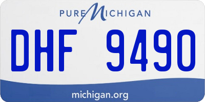 MI license plate DHF9490