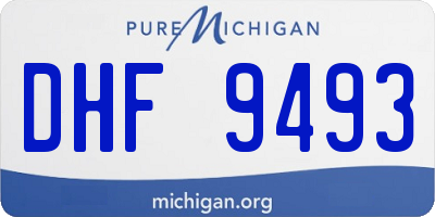MI license plate DHF9493