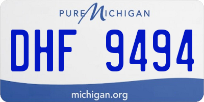 MI license plate DHF9494
