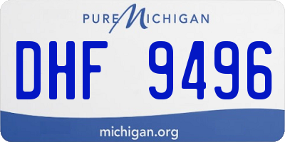 MI license plate DHF9496