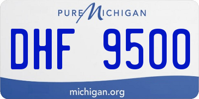 MI license plate DHF9500