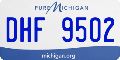 MI license plate DHF9502