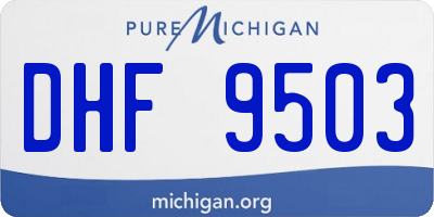 MI license plate DHF9503