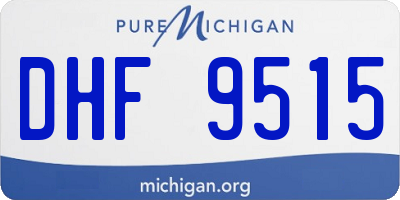 MI license plate DHF9515