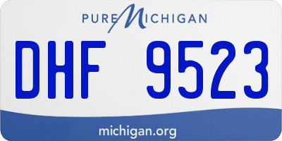 MI license plate DHF9523