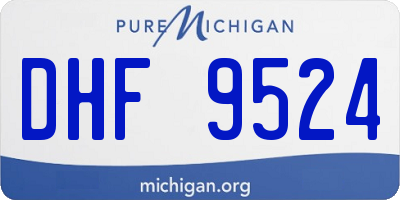 MI license plate DHF9524