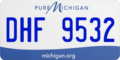 MI license plate DHF9532