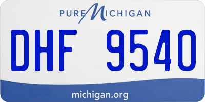 MI license plate DHF9540