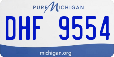 MI license plate DHF9554