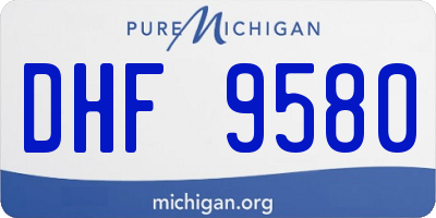 MI license plate DHF9580