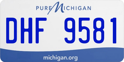 MI license plate DHF9581