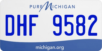 MI license plate DHF9582