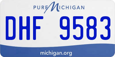 MI license plate DHF9583