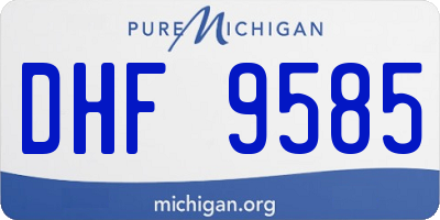 MI license plate DHF9585