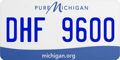 MI license plate DHF9600