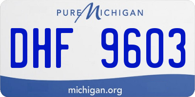 MI license plate DHF9603
