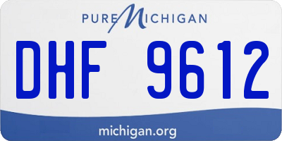 MI license plate DHF9612