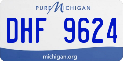 MI license plate DHF9624