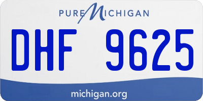 MI license plate DHF9625
