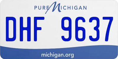 MI license plate DHF9637