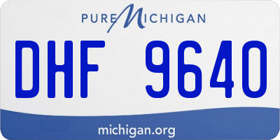 MI license plate DHF9640