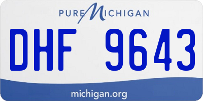 MI license plate DHF9643