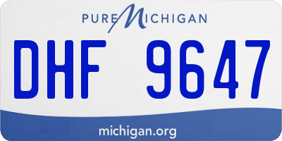 MI license plate DHF9647