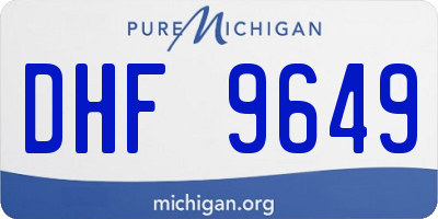 MI license plate DHF9649