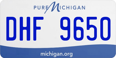 MI license plate DHF9650