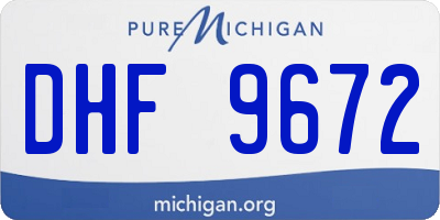 MI license plate DHF9672