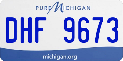 MI license plate DHF9673