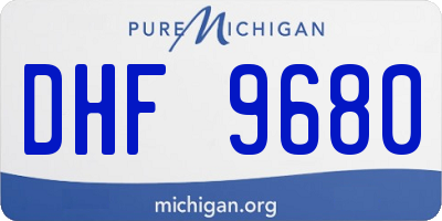 MI license plate DHF9680