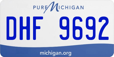 MI license plate DHF9692