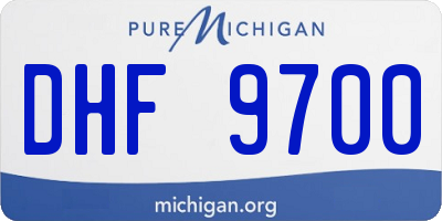 MI license plate DHF9700