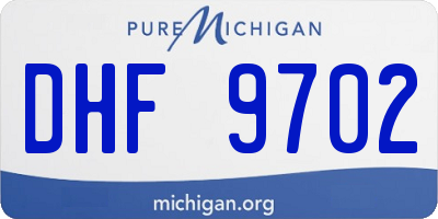 MI license plate DHF9702