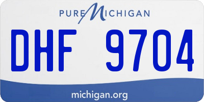 MI license plate DHF9704