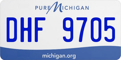MI license plate DHF9705